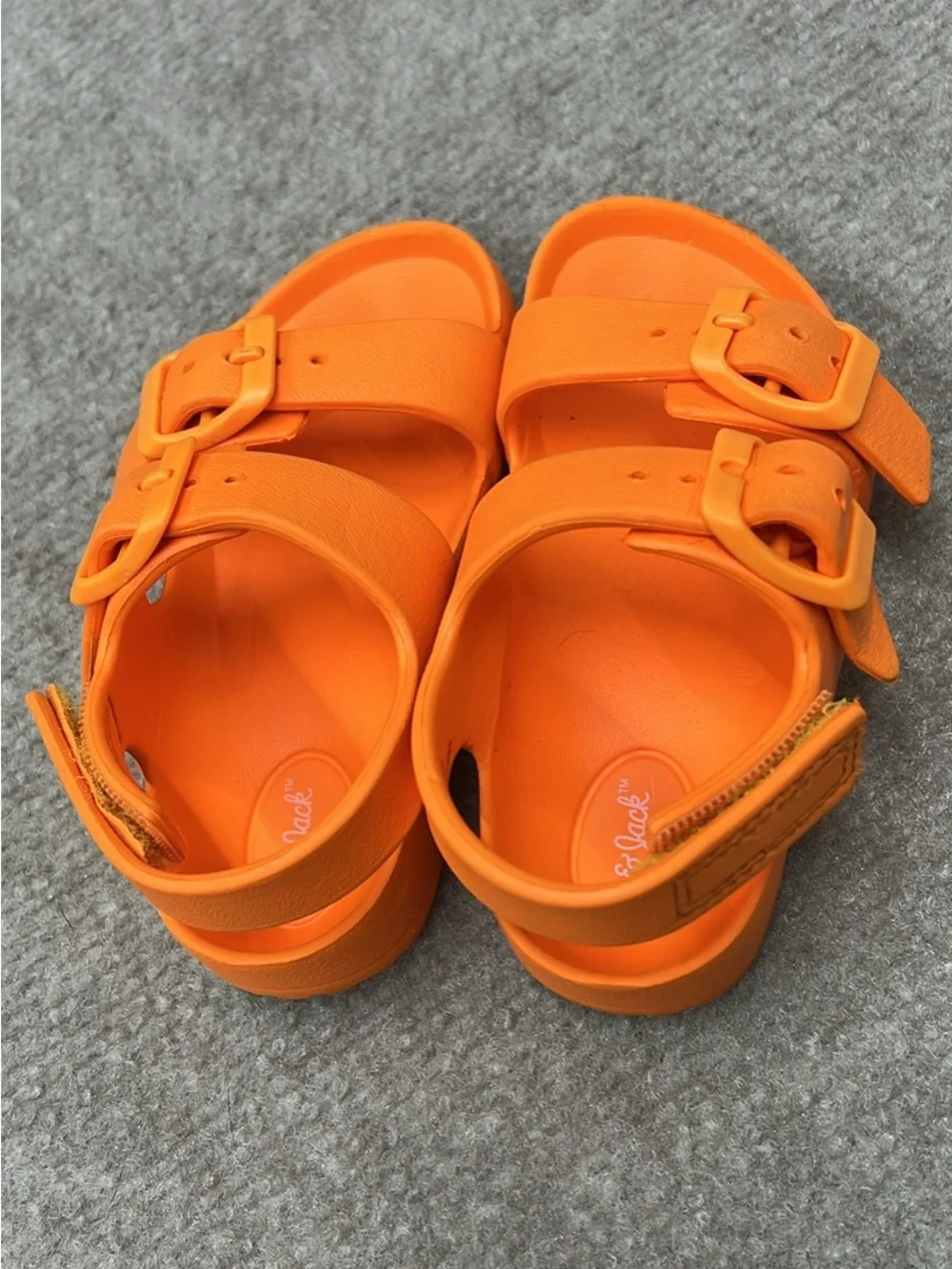 Cat & Jack Toddler Size 7 Orange Velcro Buckle Sandals